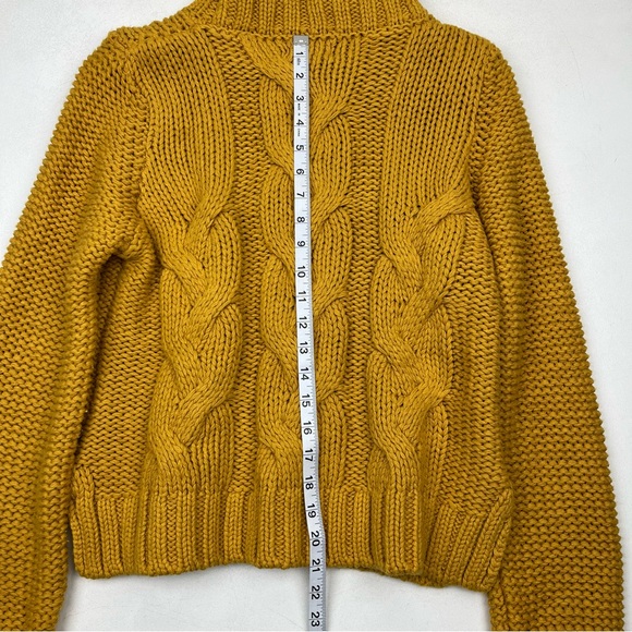 Dimensione Maglia Knit Mock Neck Sweater Cotton Blend Mustard - Picture 6 of 7